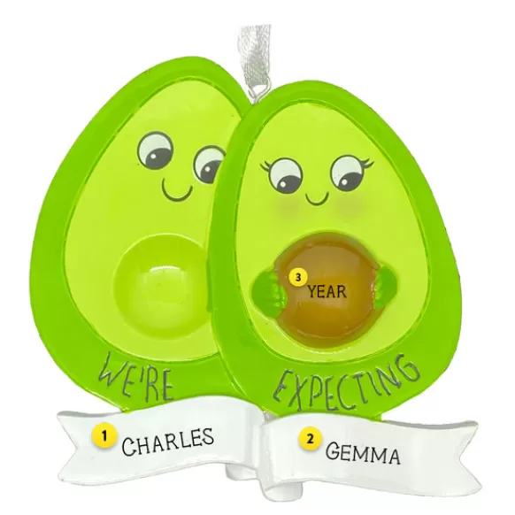 Best PolarX Personalized We'Re Expecting Avocado Couple Ornament