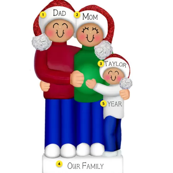 Flash Sale Personalized We'Re Expecting Family With 1 Child Ornament Expecting & New Family