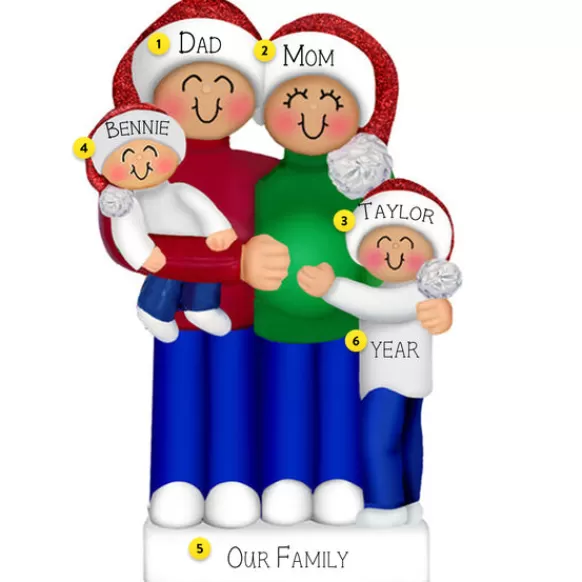 Online Personalized We'Re Expecting Family With 2 Children Ornament Expecting & New Family