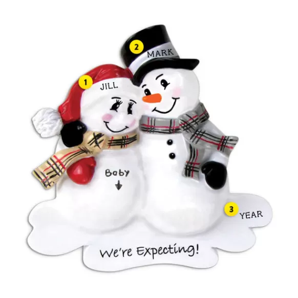 Outlet Personalized We'Re Expecting Snowman Couple Ornament Expecting & New Family