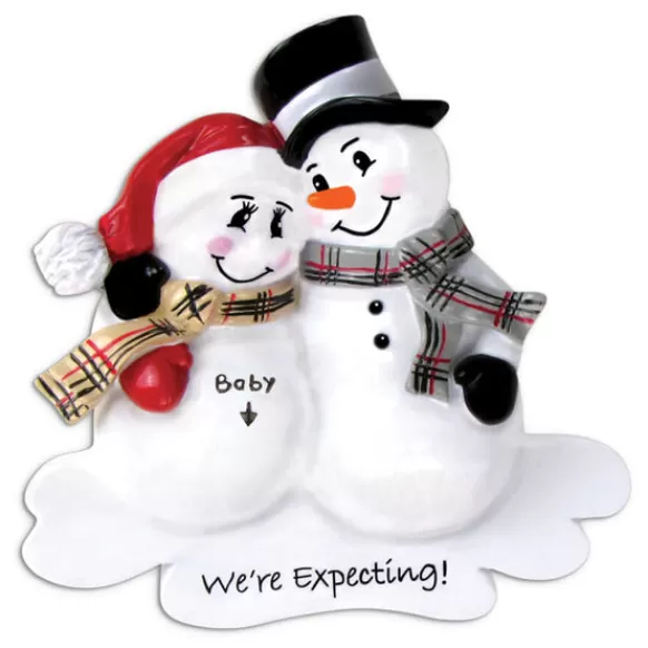 Outlet Personalized We'Re Expecting Snowman Couple Ornament Expecting & New Family