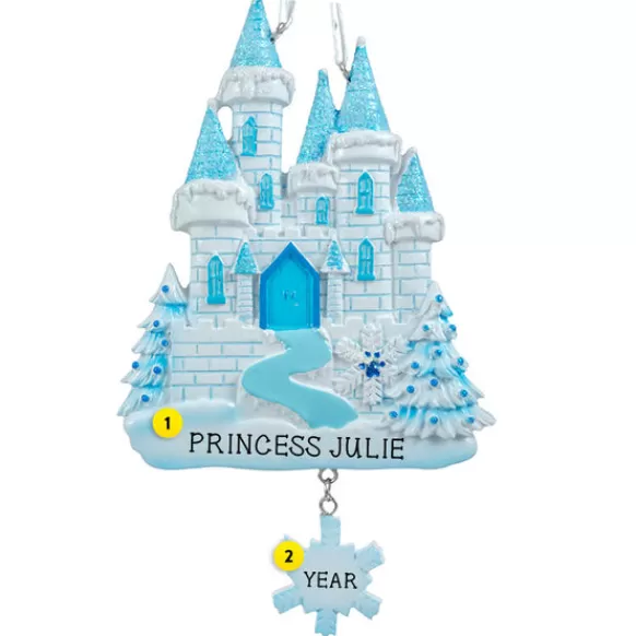 Shop Personalized Winter Princess Castle Ornament Kids