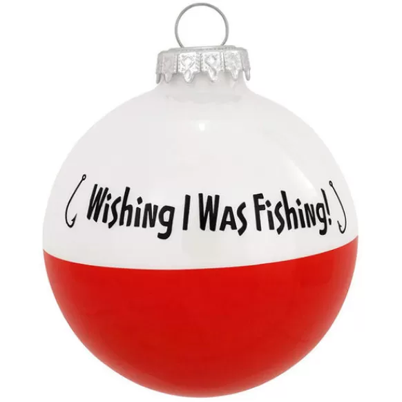 Fashion Personalized Wish I Was Fishing Glass Bulb Ornament Fish & Reptile