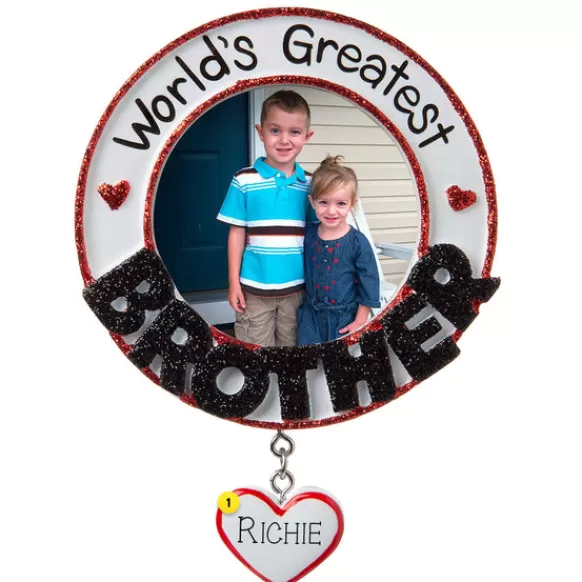 Sale Personalized World's Greatest Brother Frame Ornament Picture Frames