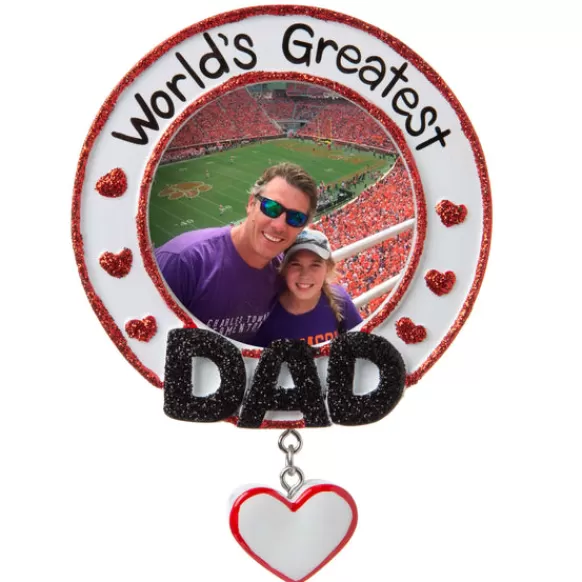 Cheap Personalized World's Greatest Dad Frame Ornament Picture Frames