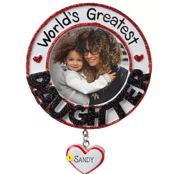 Cheap Personalized World's Greatest Daughter Frame Ornament Family Members