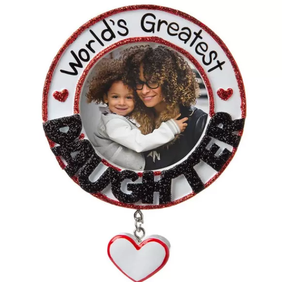 Cheap Personalized World's Greatest Daughter Frame Ornament Family Members