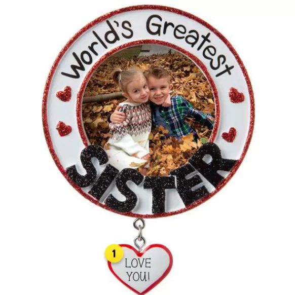 Shop Personalized World's Greatest Sister Frame Ornament Picture Frames