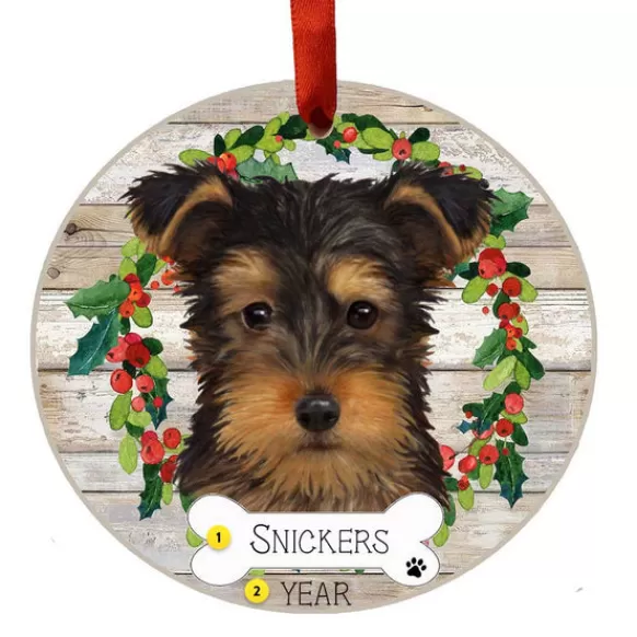 Hot E & S Imports Personalized Yorkie Ornament - Puppy Cut