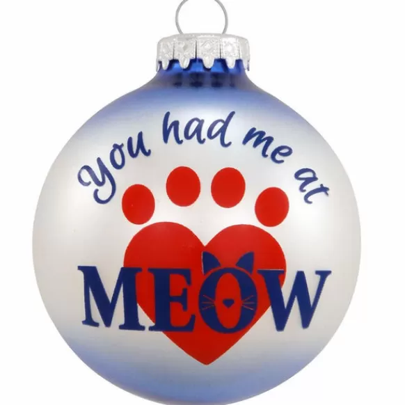 Best Bronners Personalized "You Had Me At Meow" Glass Bulb Ornament