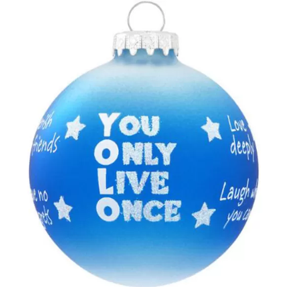 Cheap Personalized You Only Live Once Glass Bulb Ornament Inspirational