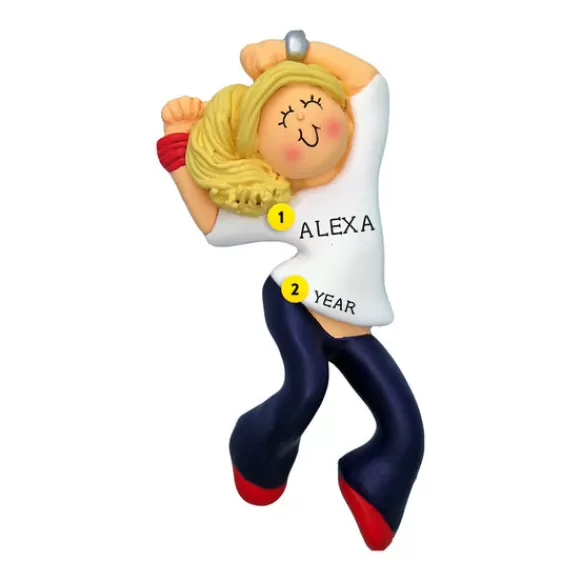 Store Ornament Central Personalized Zumba Hip-Hop Ornament - Female, Blonde Hair