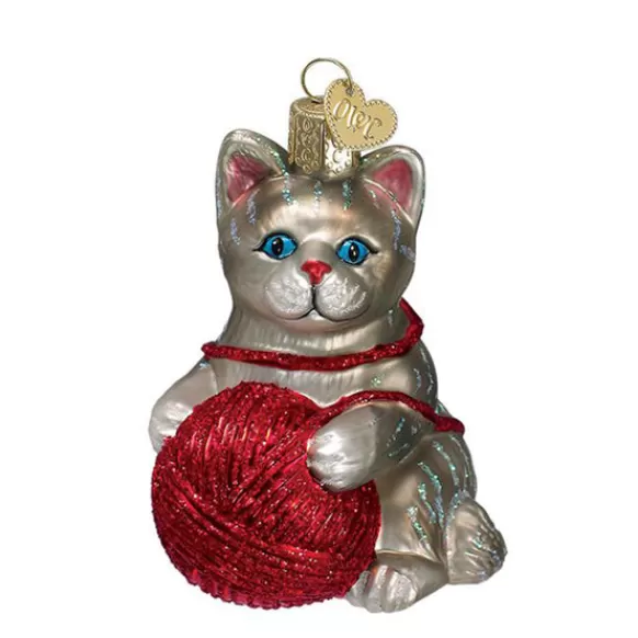 Fashion Old World Christmas Playful Kitten Ornament -