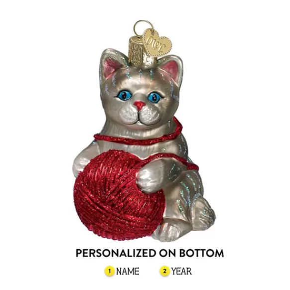 Fashion Old World Christmas Playful Kitten Ornament -