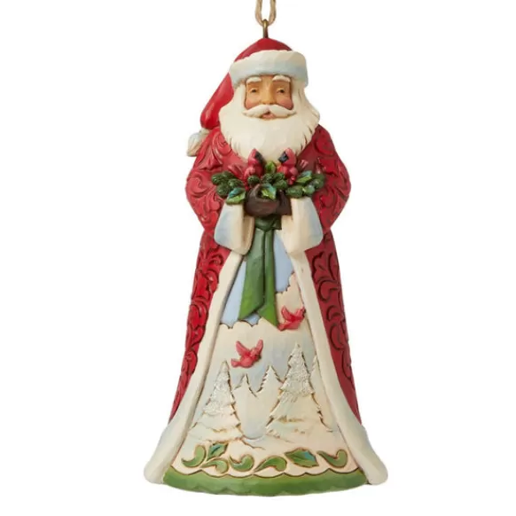 Best Sale Santa Holding Cardinals Ornament - Jim Shore