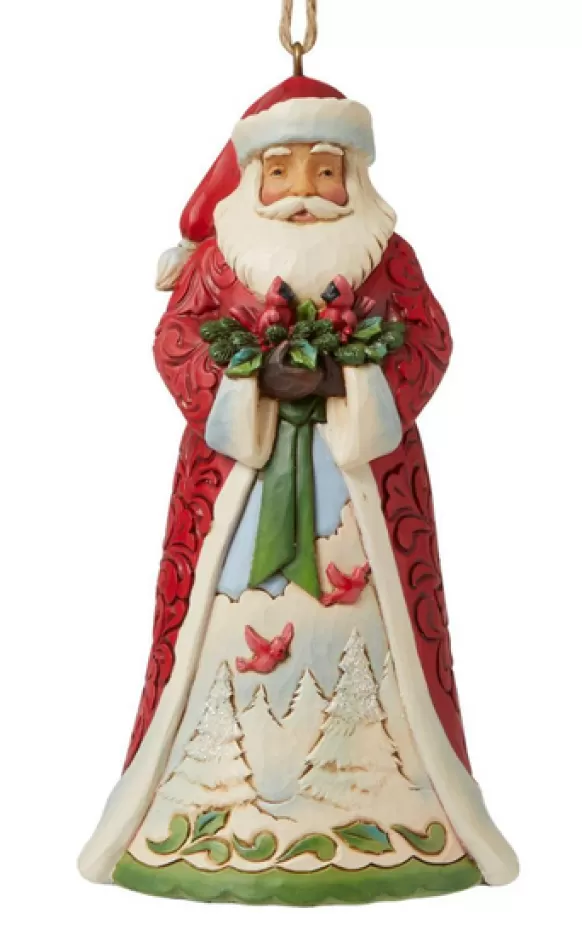 Best Sale Santa Holding Cardinals Ornament - Jim Shore