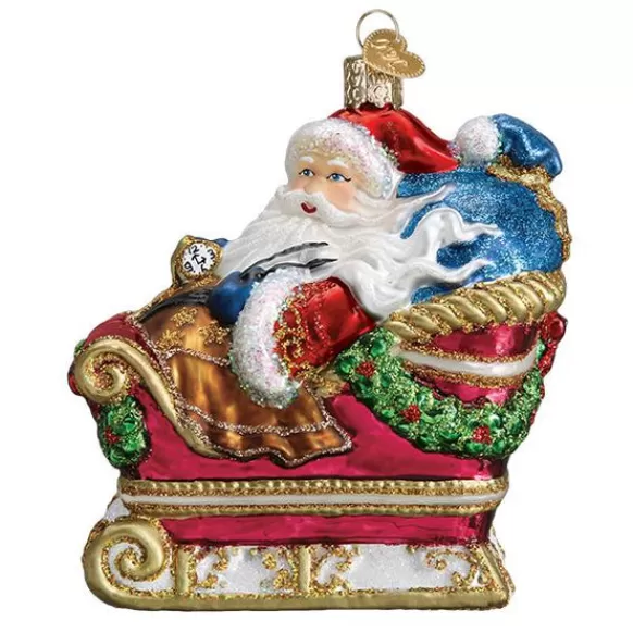 Store Old World Christmas Santa In Sleigh Ornament -