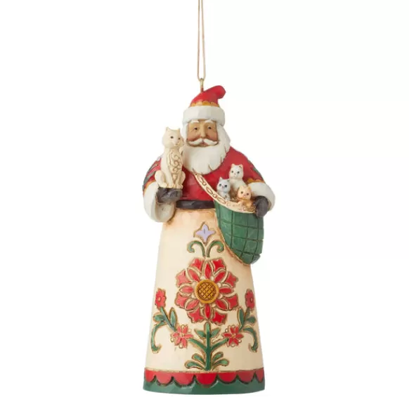 Cheap Santa With A Cat Ornament - Jim Shore