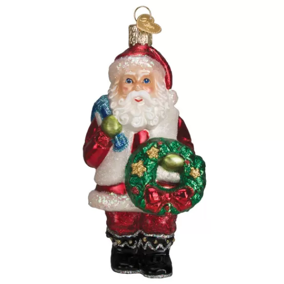 Store Old World Christmas Santa With Wreath Ornaments -