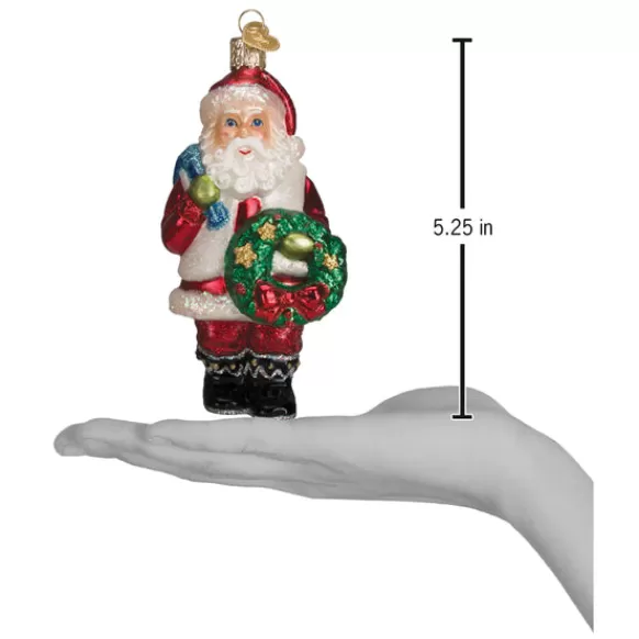 Store Old World Christmas Santa With Wreath Ornaments -