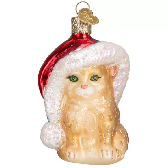 New Old World Christmas Santa's Kitten Ornament -