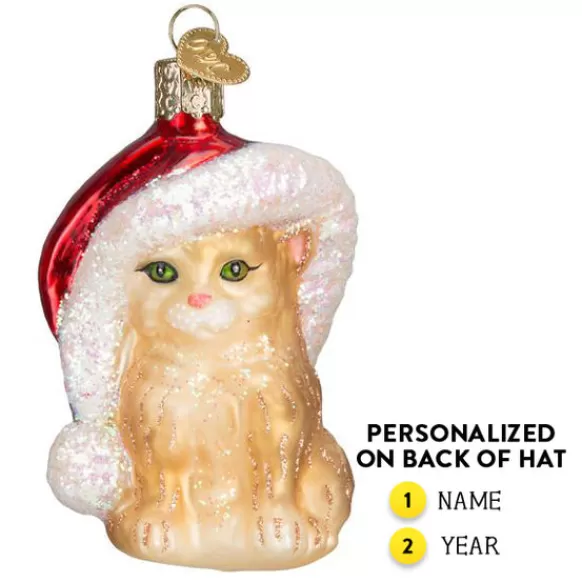 New Old World Christmas Santa's Kitten Ornament -