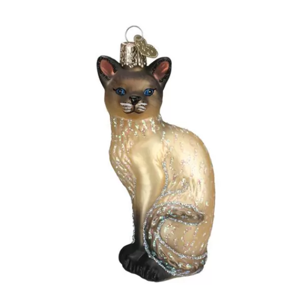 New Old World Christmas Siamese Cat Ornament -