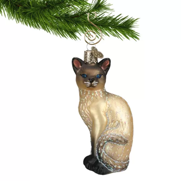 New Old World Christmas Siamese Cat Ornament -