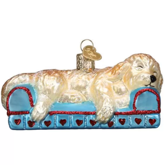 Best Sale Old World Christmas Sleepy Doodle Dog Ornament -