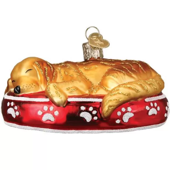 Best Old World Christmas Sleepy Golden Retriever Ornament -