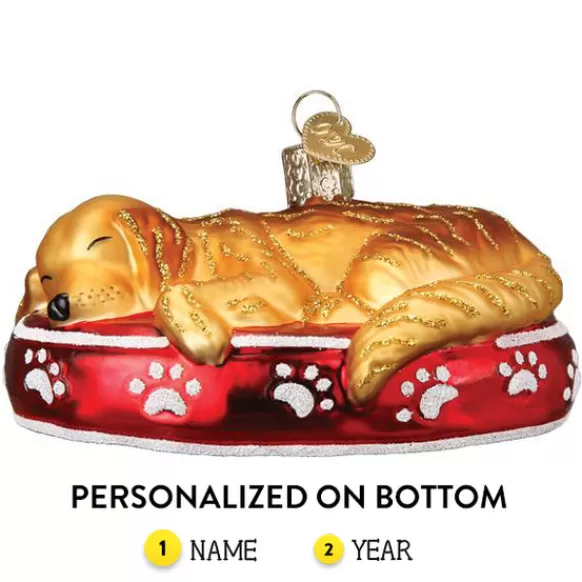 Best Old World Christmas Sleepy Golden Retriever Ornament -