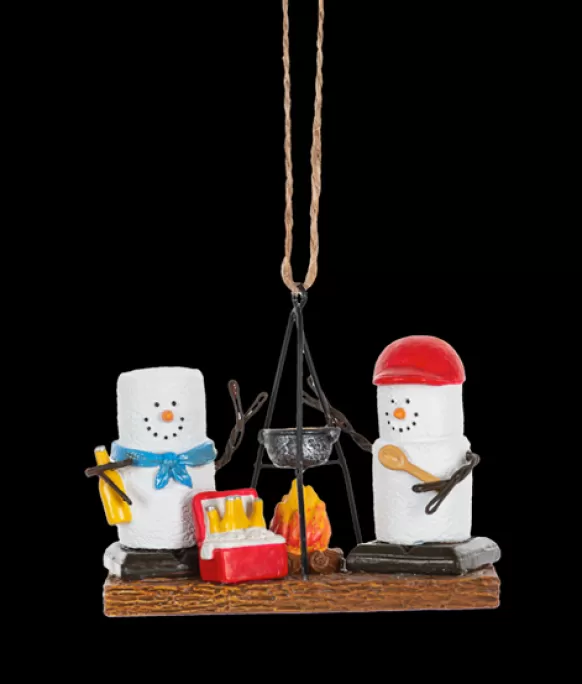 Cheap S'Mores Couple Campfire Ornament S'Mores