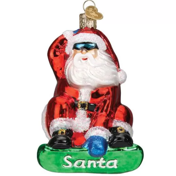 Best Old World Christmas Snowboarding Santa Ornament -