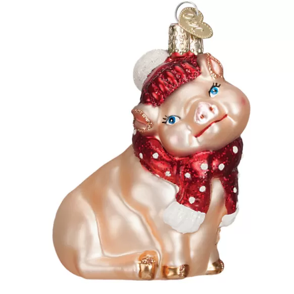 Best Sale Snowy Pig Ornament - Horse & Farm