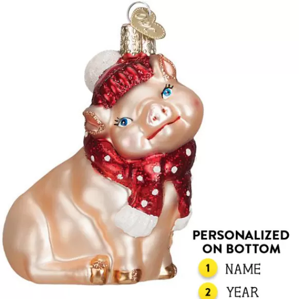 Best Sale Snowy Pig Ornament - Horse & Farm