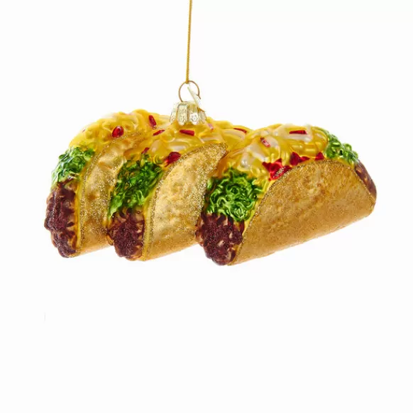 New Kurt Adler Tacos Glass Ornament