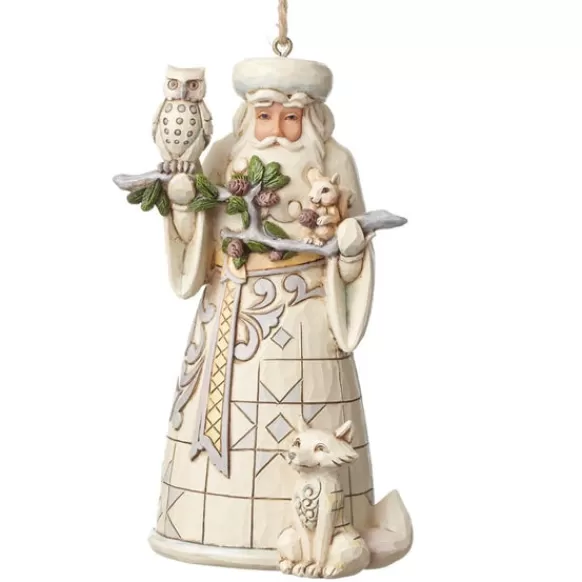 Best Sale White Woodland Santa Ornament - Jim Shore