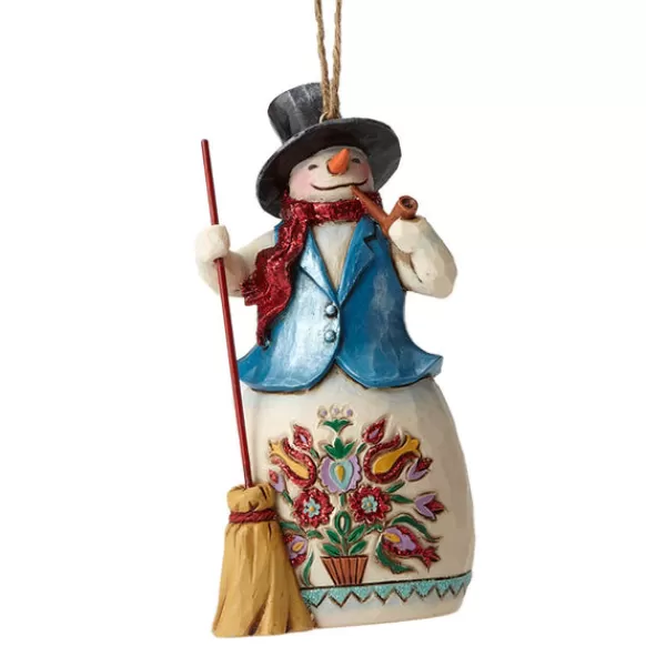 Cheap Wonderland Snowman With Broom Ornament - Jim Shore