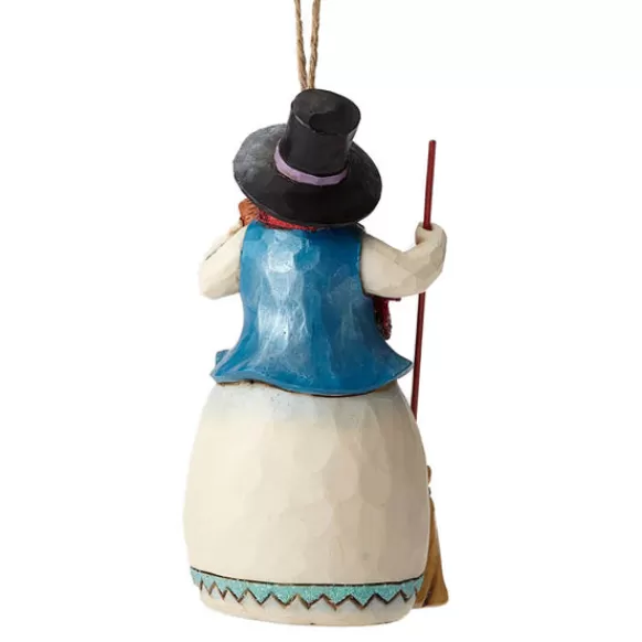 Cheap Wonderland Snowman With Broom Ornament - Jim Shore