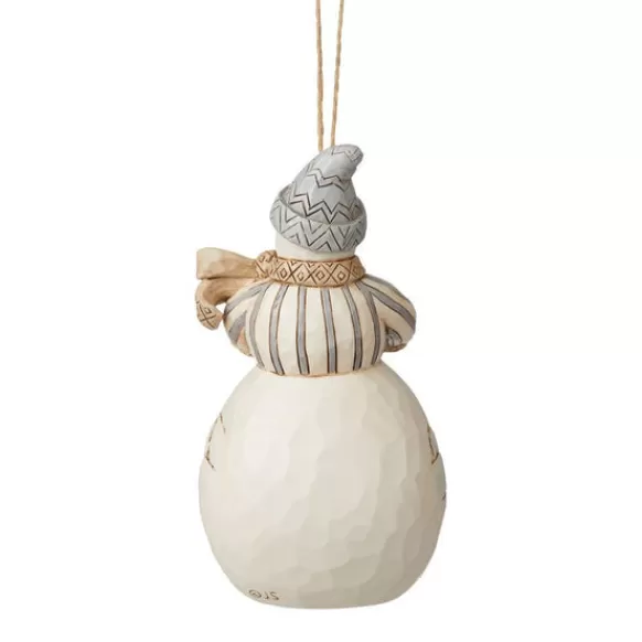 Clearance Woodland Snowman With Basket Ornament - Jim Shore