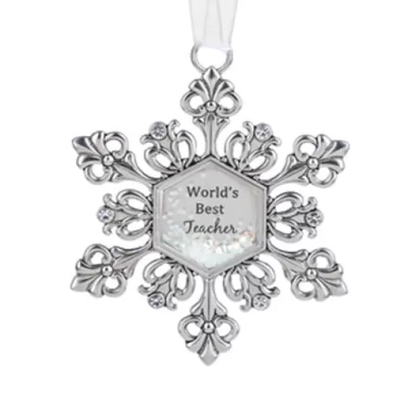 Flash Sale Ganz World's Best Teacher Snowflake Ornament